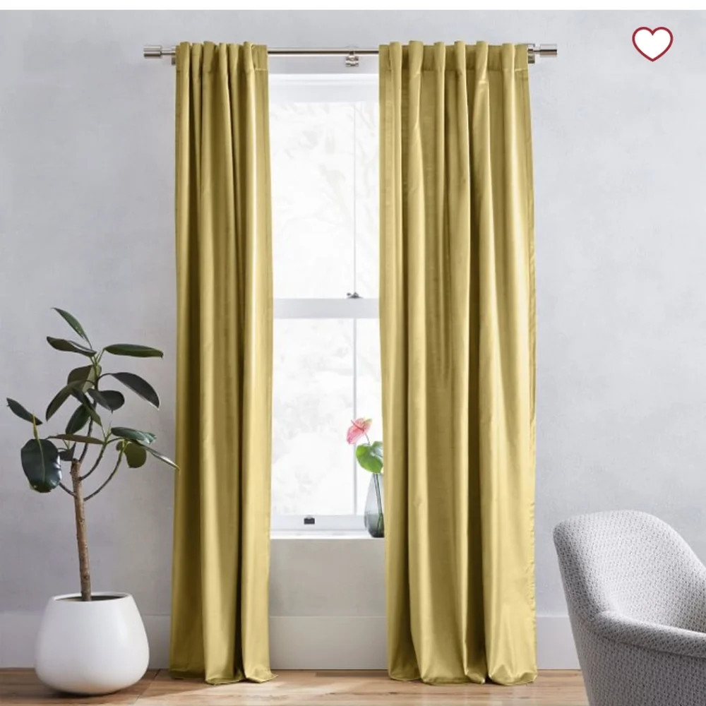 West Elm Luster Velvet Curtains 48x96 2 panels